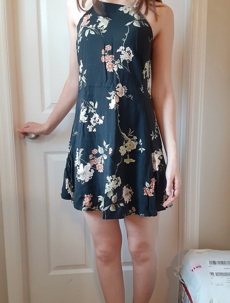 Brandy Melville Abigal Black floral Dress